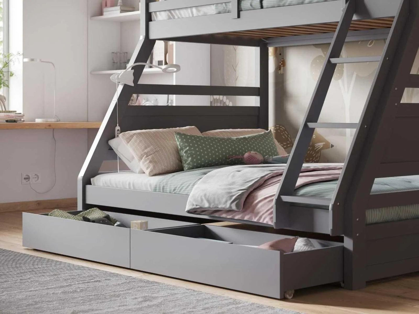 Hugo Triple Bunk Bed with Drawers